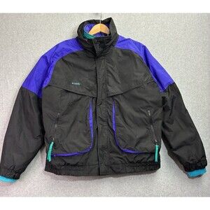 Vintage Columbia Sportswear Jacket Men’s Large Black Purple Teal 90s Retro